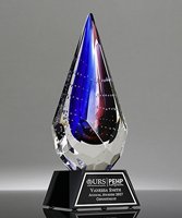 Picture of Mystic Diamond Art Glass Award - Black Base