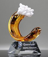 Picture of Gold Wave Art Glass Award