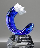 Picture of Blue Wave Art Glass Award