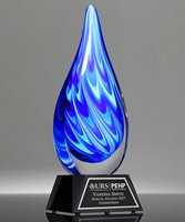 Picture of Celestial Echo Art Glass Award - Black Base