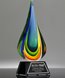 Picture of Lagoon Flame Art Glass Award - Black Base
