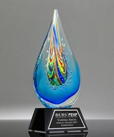 Picture of Fantasy Flare Art Glass Award - Black Base