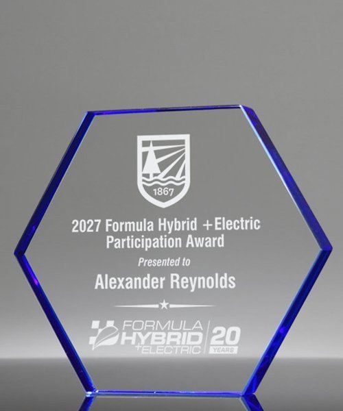 Picture of Starfire Crystal Blue Hexagon Paperweight