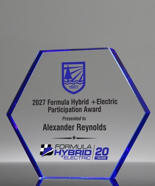 Picture of Starfire Blue Hexagon Full Color Award