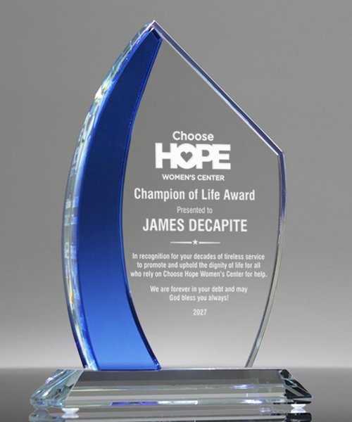 Picture of Starfire Crystal Blue Flare Award