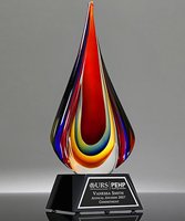 Picture of Sunset Torch Art Glass Award - Black Base