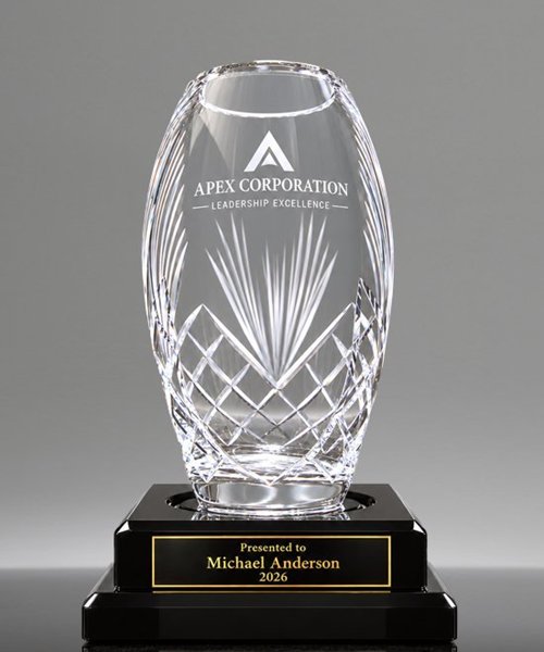 Picture of Elevated Cut Crystal Majestic Vase - Medium