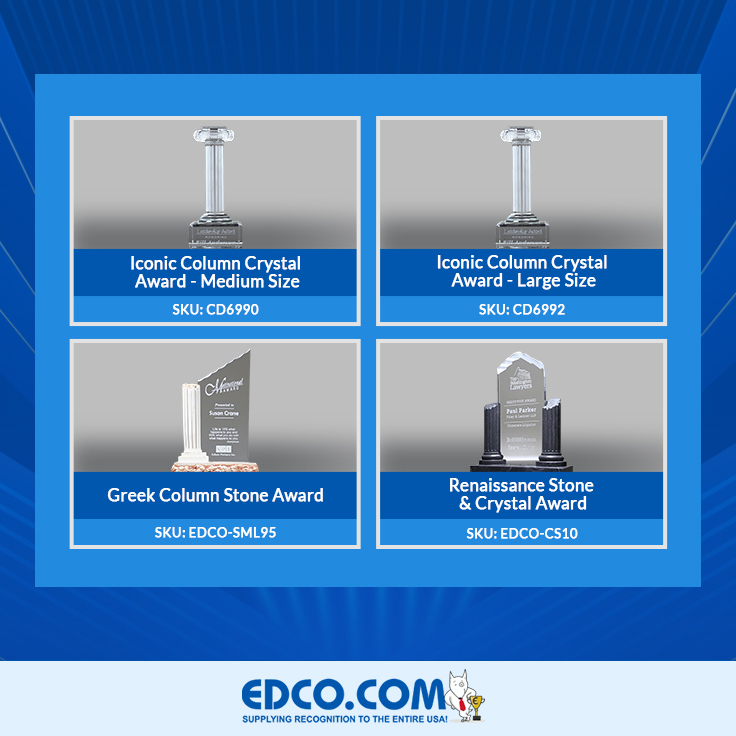 Iconic Column Crystal Award – Medium Size