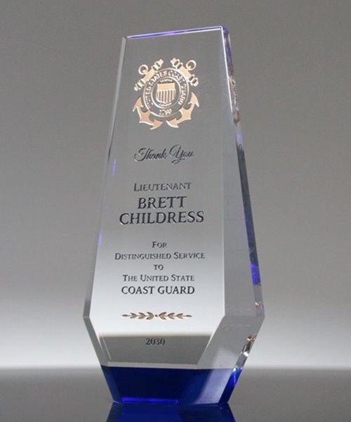 thumbnail image 2 of Personalized Plaque - Customized Glass Award Trophy - 7 Tall With Engraving - Custom Award Plaque For Employee Recognition - Choose Your Title: Appreciation, Excellence, Retirement And More 2 of 12