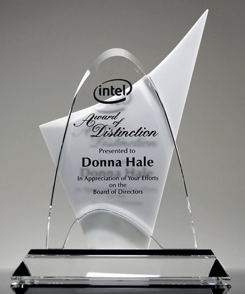 thumbnail image 2 of Personalized Plaque - Customized Glass Award Trophy - 7 Tall With Engraving - Custom Award Plaque For Employee Recognition - Choose Your Title: Appreciation, Excellence, Retirement And More 2 of 12