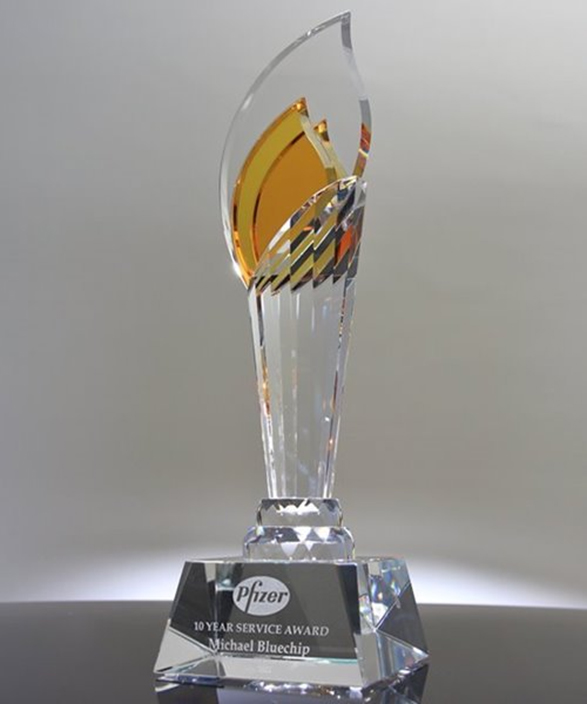 Olympic Torch Crystal award for retirement gift