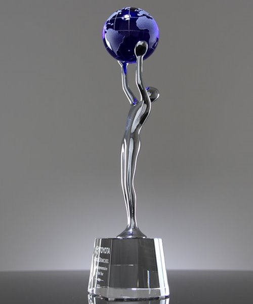 Achievement globe award for top sales professionals