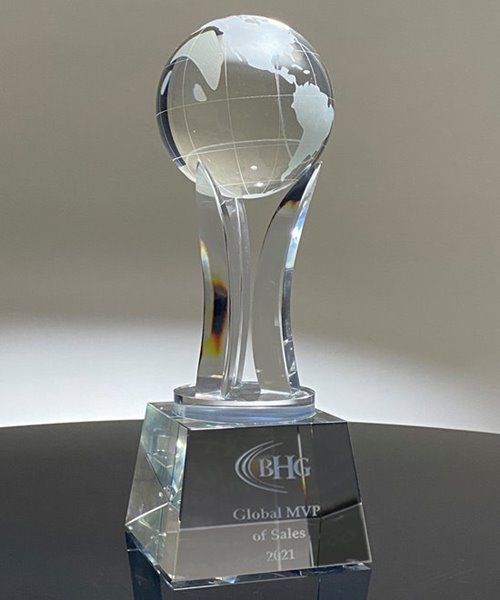 Crystal globe trophy