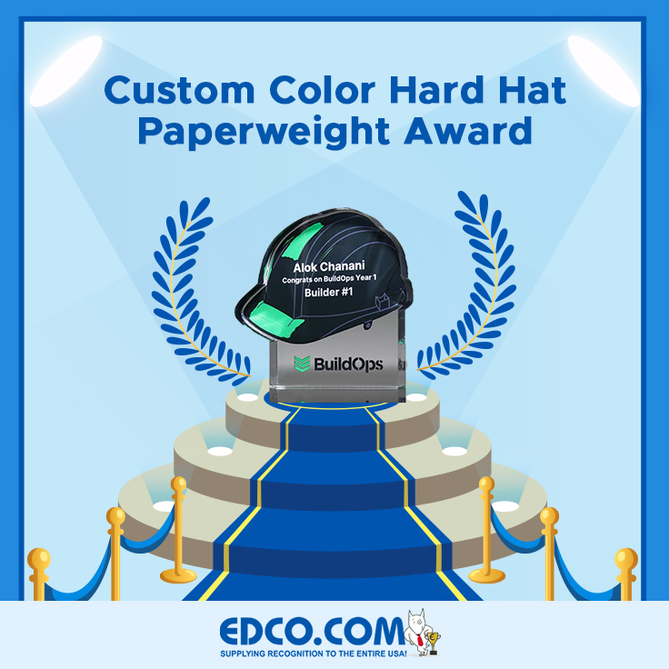 Custom Color Hard Hat Paperweight Award