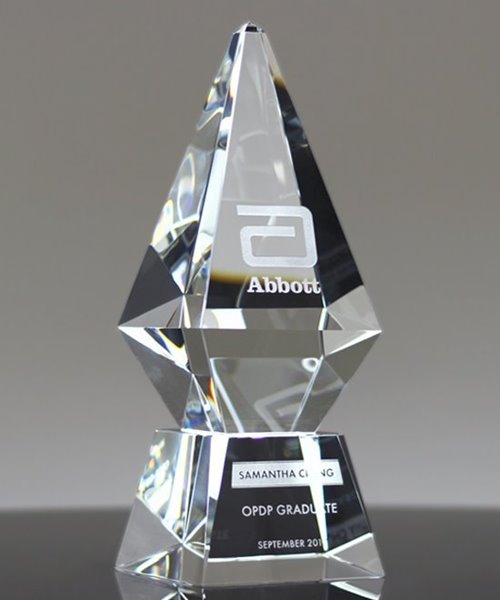 Excellence award crystal obelisk